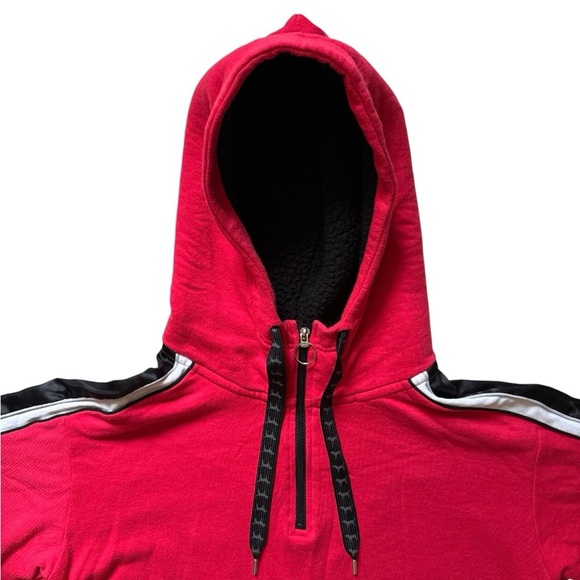 Victoria Secret Campus Sherpa Hood Dog Hoodie Pullover Color Red Half Zip L - Picture 6 of 10